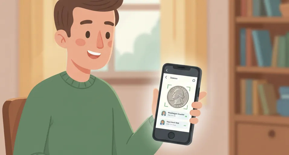 man scanned the coin via a Coin ID Scanner